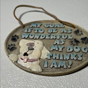 Dog-Themed Hanging Plaque with Inspirational Quote